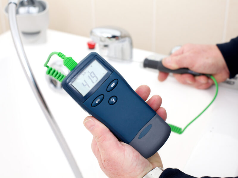 Digital,Thermometer,Measuring,Hot,Water